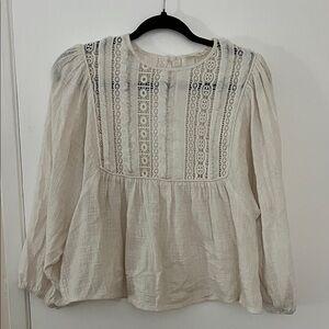 Altar'd State Cream Textured Blouse